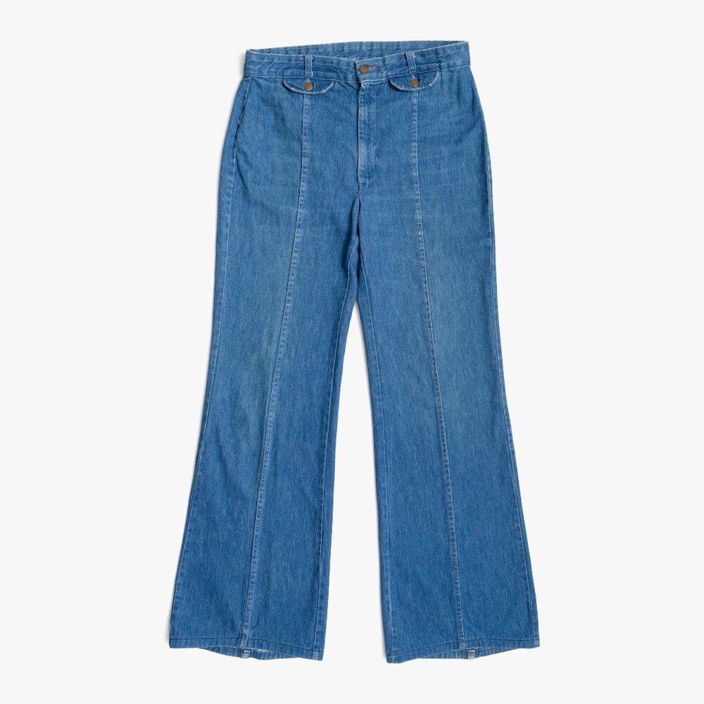 Vintage 70s A1 Kotzin Women's 32x33 Hippie Flare Jeans Talon Zip